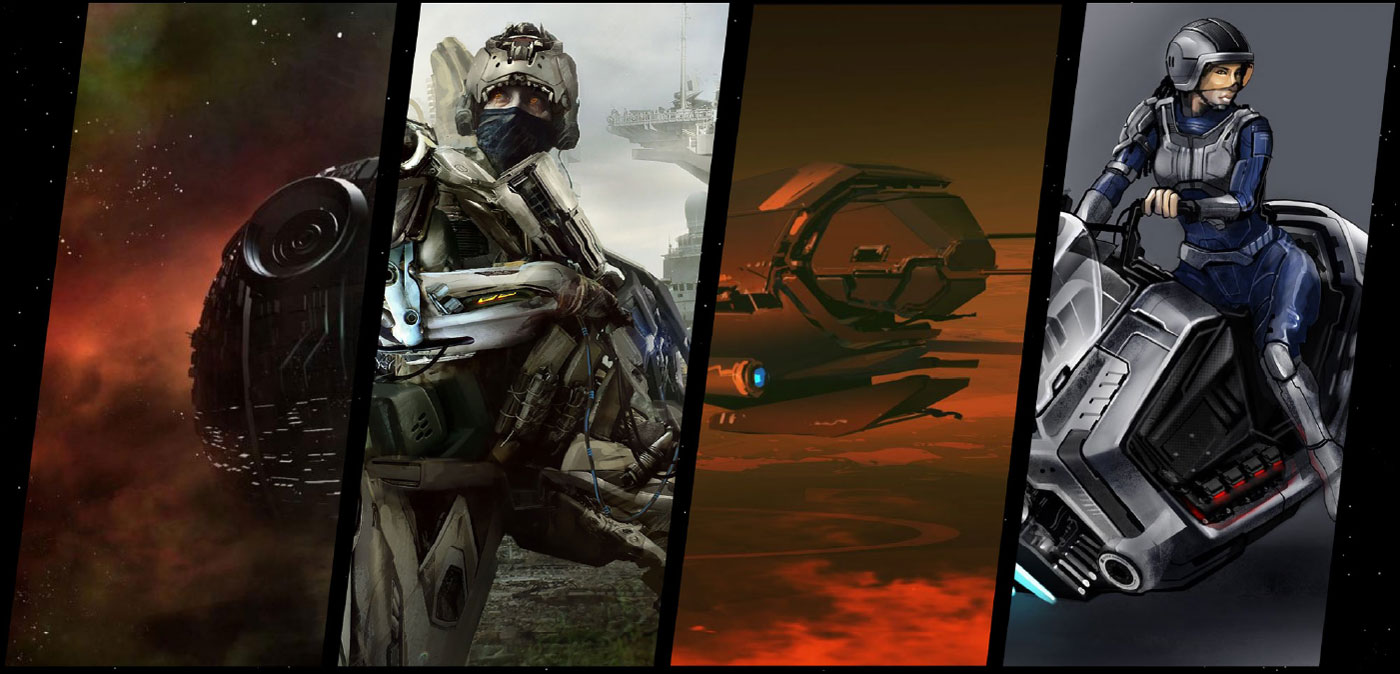 Takamo Universe world building visuals. Science fiction characters, spacecraft and environments developed as part of the brand identity system by MVOG Studio.